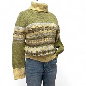 Green And Yellow Vintage Turtleneck